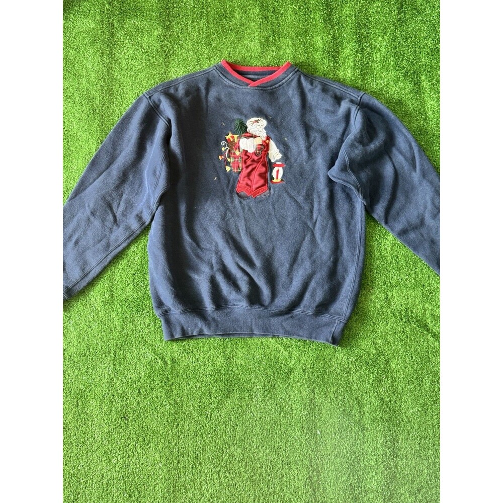 Vintage Great American Lakes & Timbers Embroidered Santa Christmas Pullover Sz M